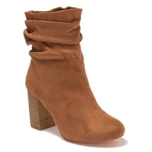 Catherine Malandrino Ida Ruched Cognac Bootie 10M